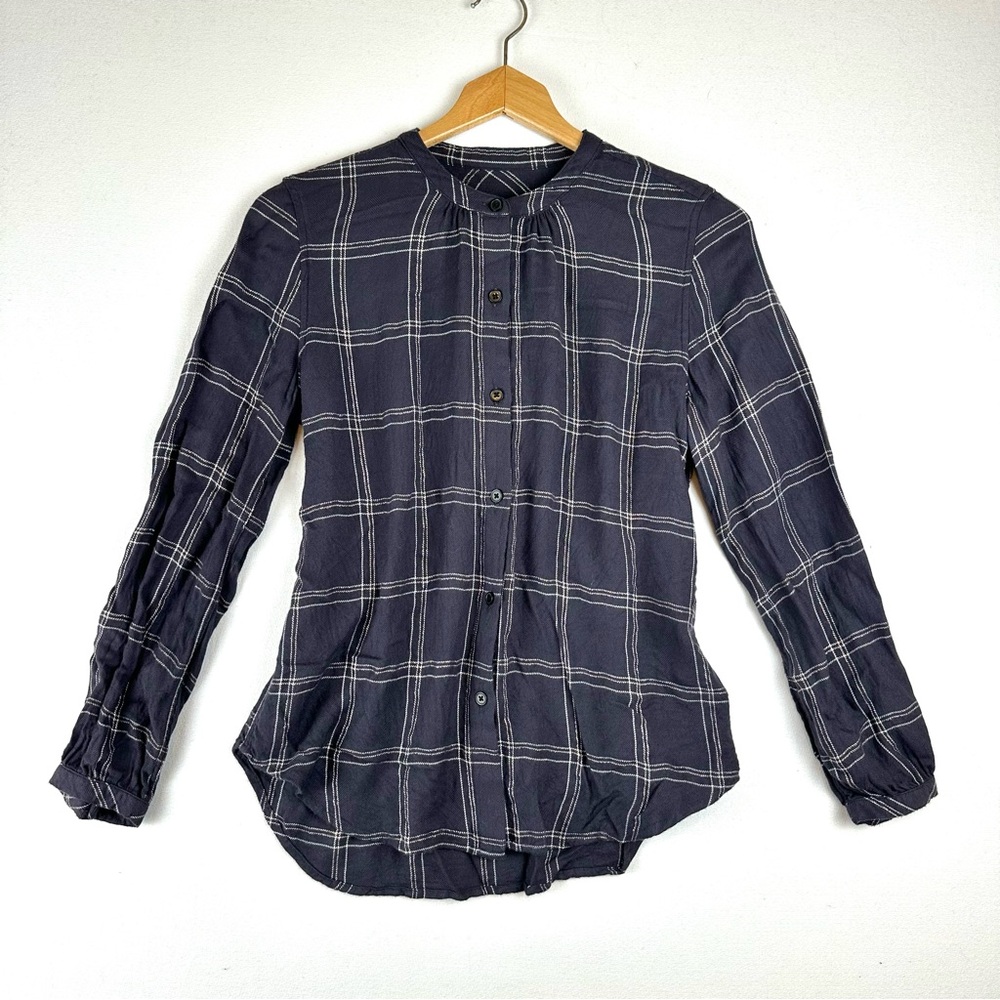 Rails Eloise Midnight White Powder Plaid Button Down Shirt Office